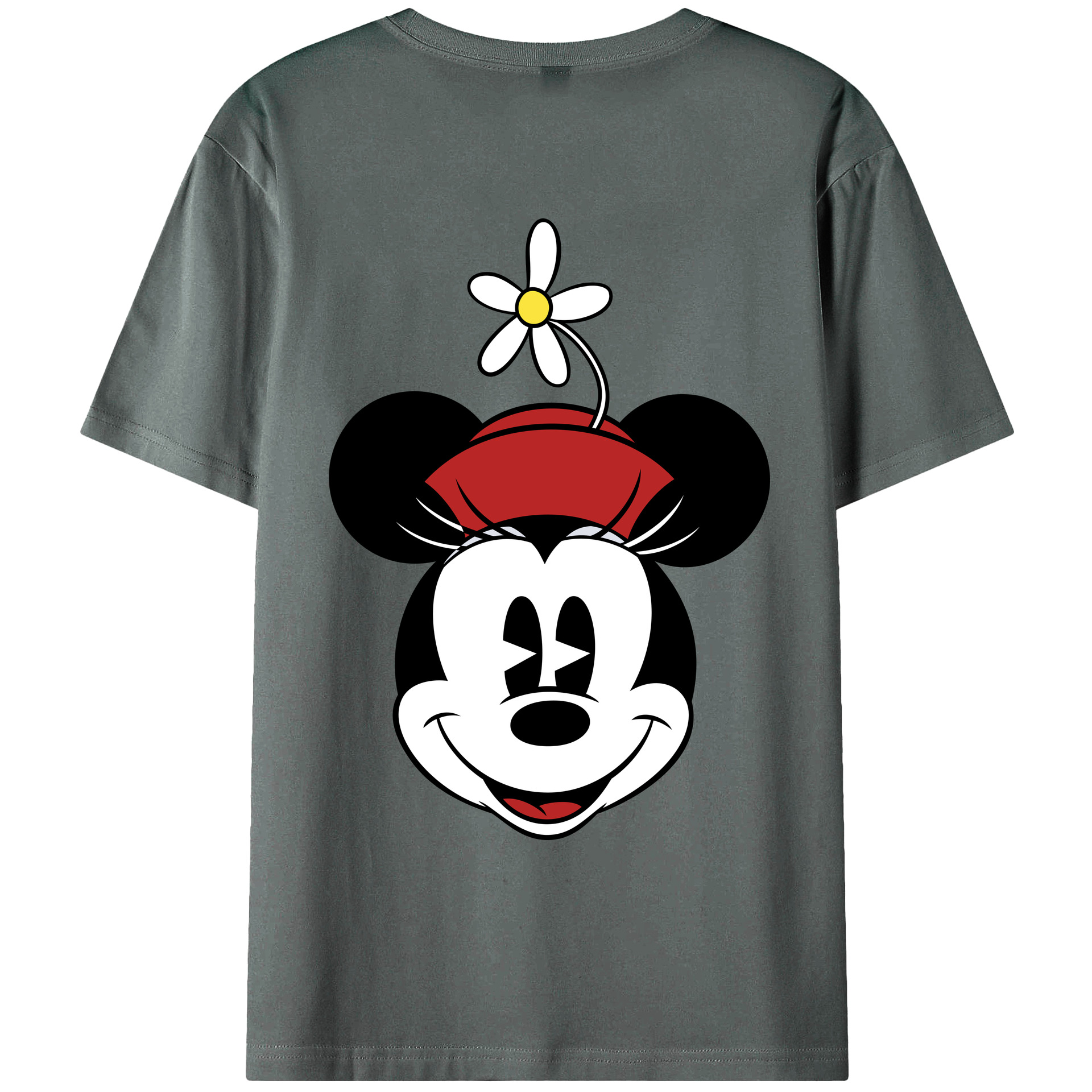 ミッキーマウス Mickey Mouse 綿100％ メンズ半袖Tシャツ（バックプリント） 通気性